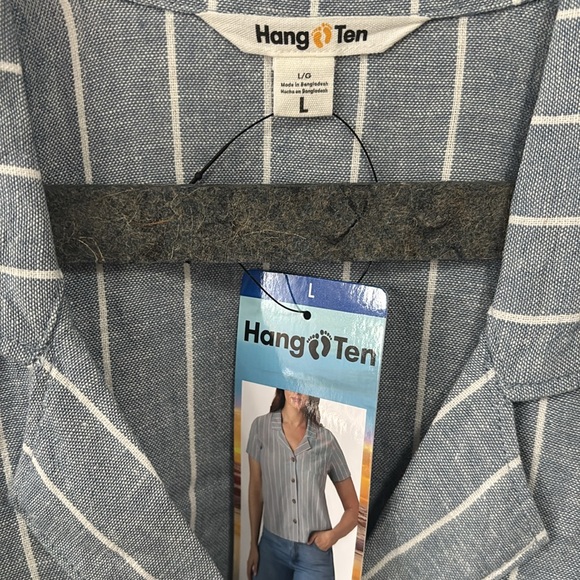 Hang Ten Striped Linen Button Down - Picture 2 of 5